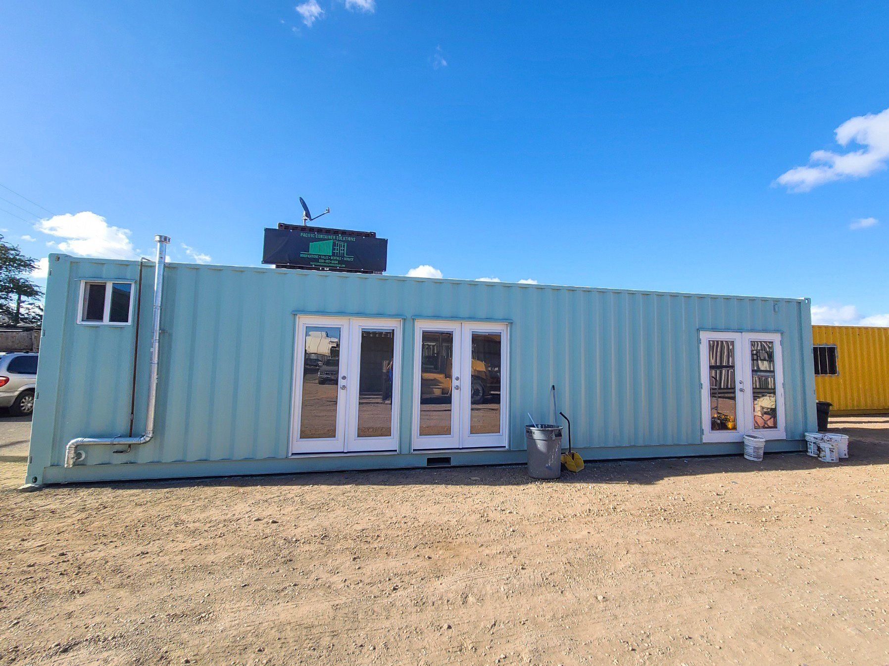 40 ft Custom Shipping Container Space with custom door and windows