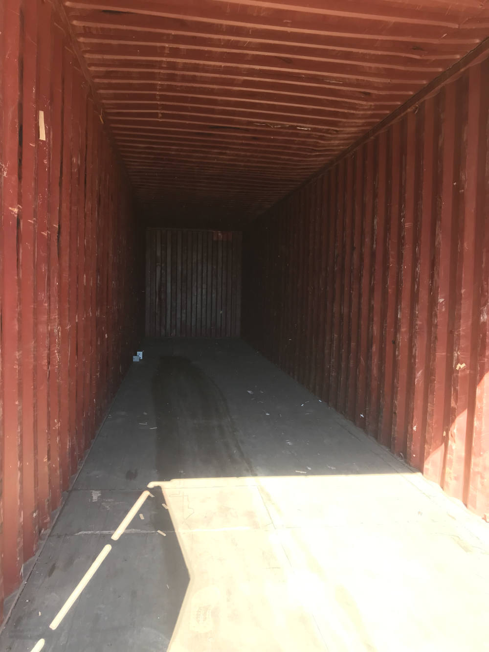 Used 40' Standard Height Shipping Container interior