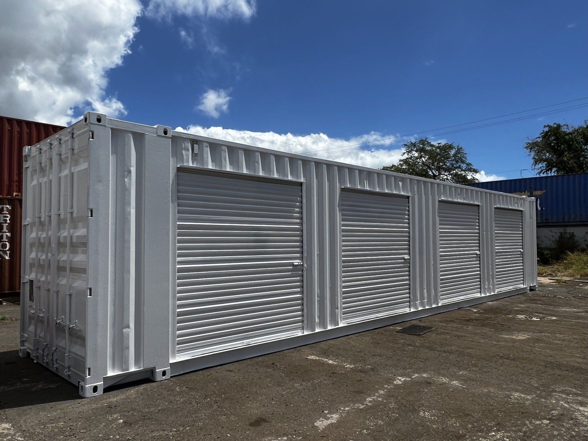 Custom storage solution with multiple rollup doors