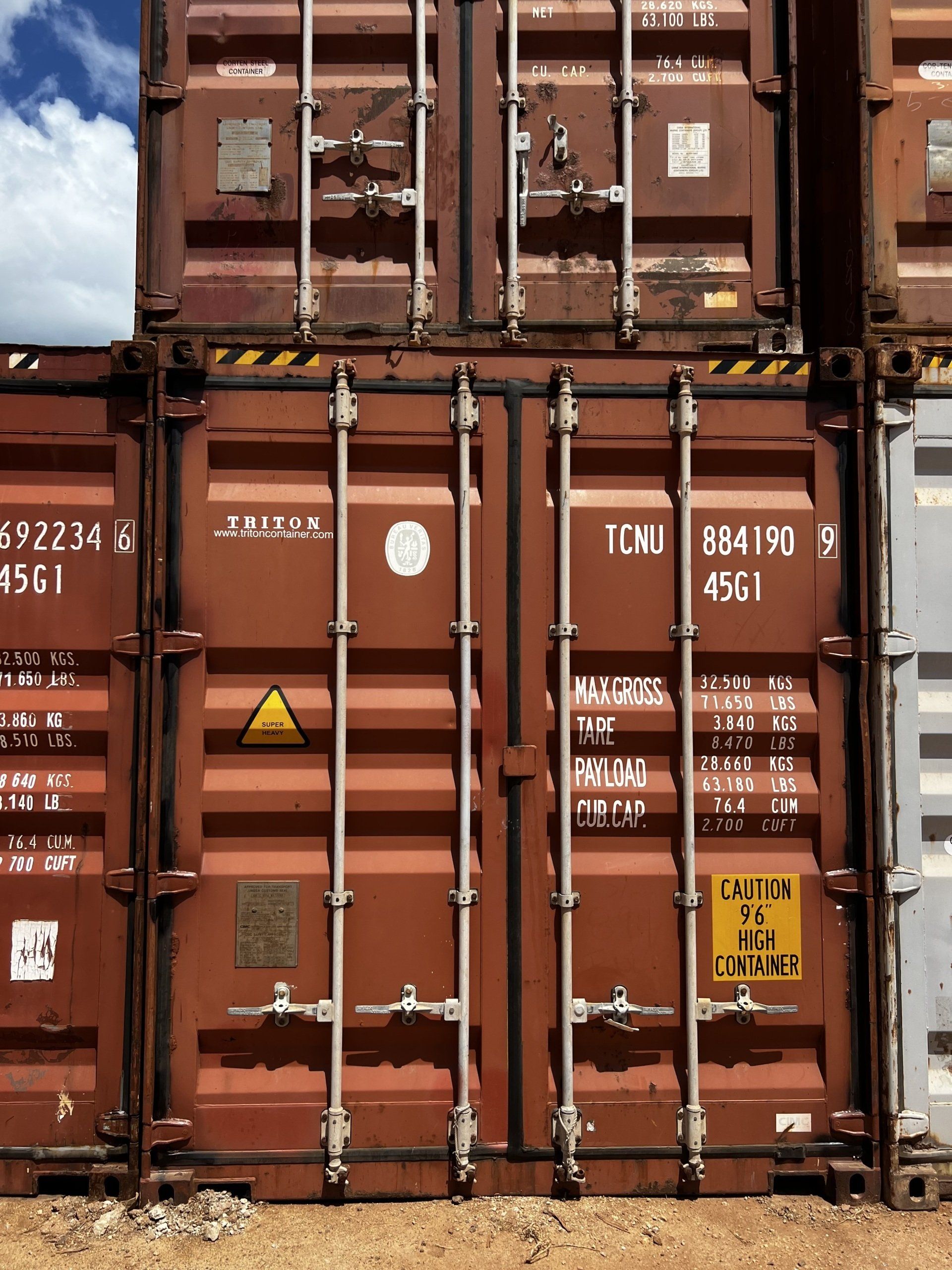 Used 40' High Cube Shipping Container (Standard Condition) doors