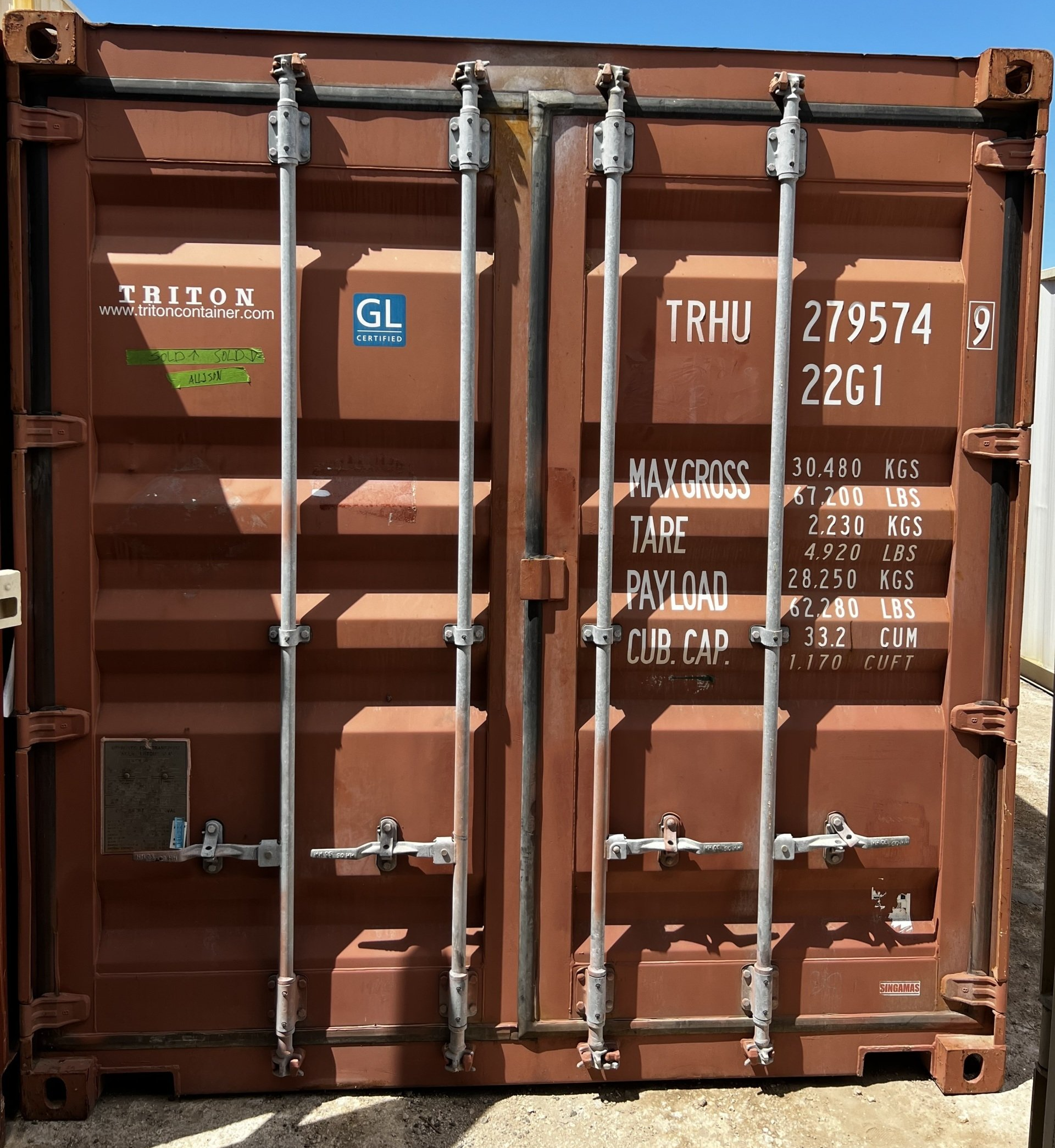 Used 40' Standard Height Shipping Container doors