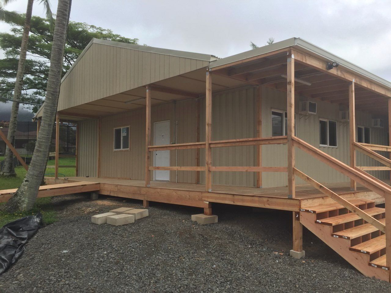 Multiple-Wide Office and Custom Space with custom deck, stairs and entrance ramp