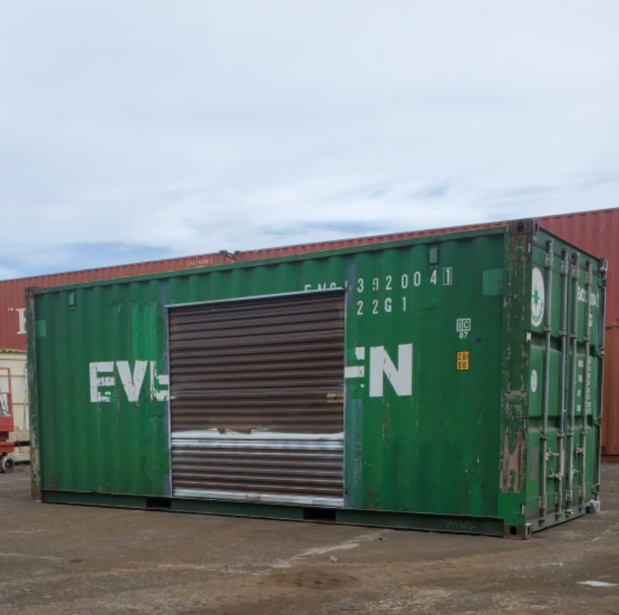 Shipping Container Storage Solution with rolling door