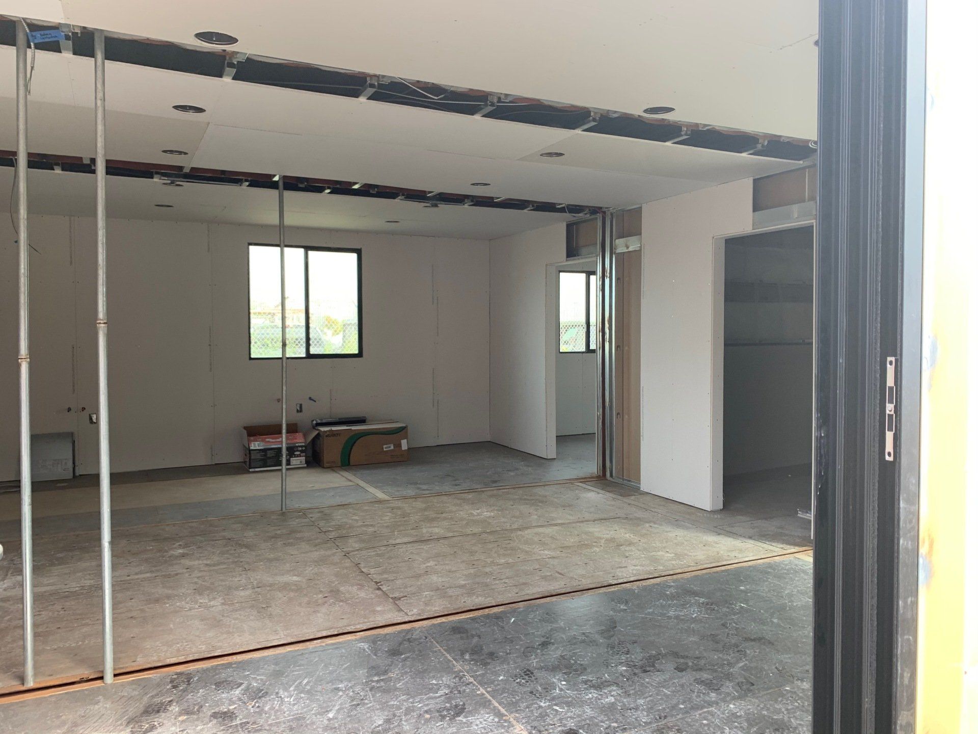 Multiple-Wide Office and Custom Space with custom floor, walls and entrance