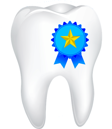 Tooth certificate with star sign icon. Dental care symbol. Best dental health care concept,