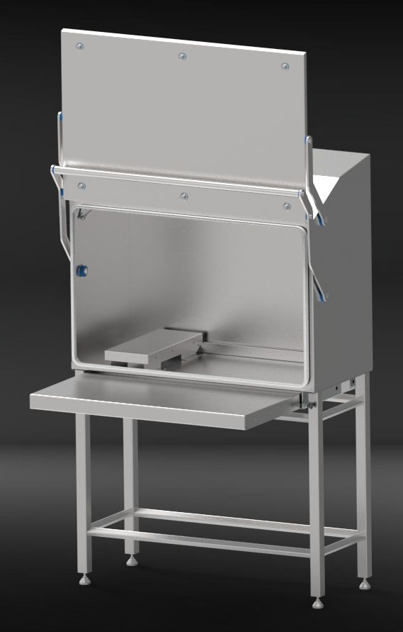 HollowBase – Edelstahl-Schrank mit Geräteauszug-offen