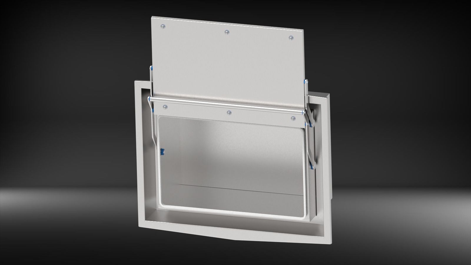 WallCab – flächenbündiger Edelstahl-Einbauschrank für Hygienezonen-offen