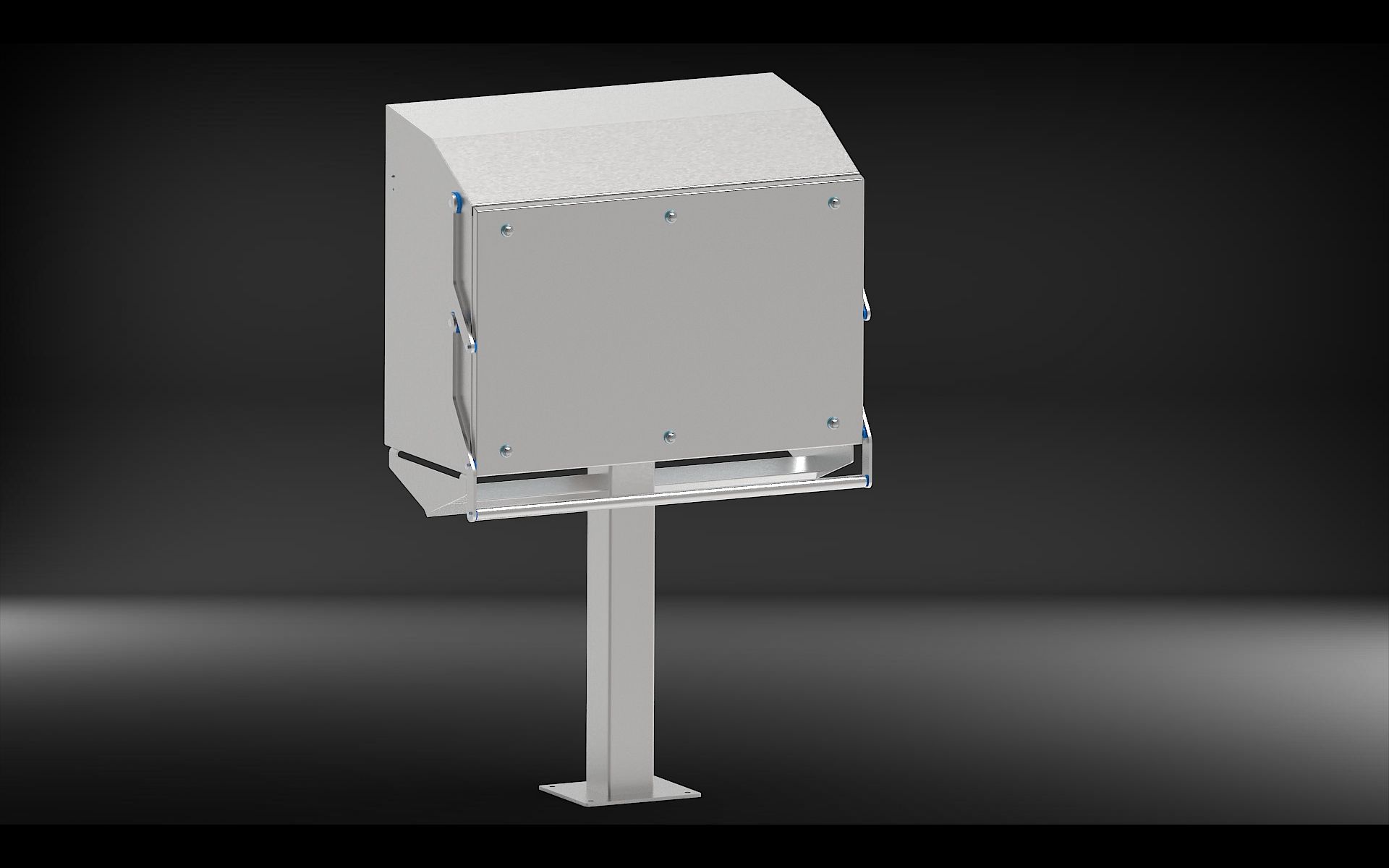 PureBase – freistehendes Edelstahlgehäuse mit Säule