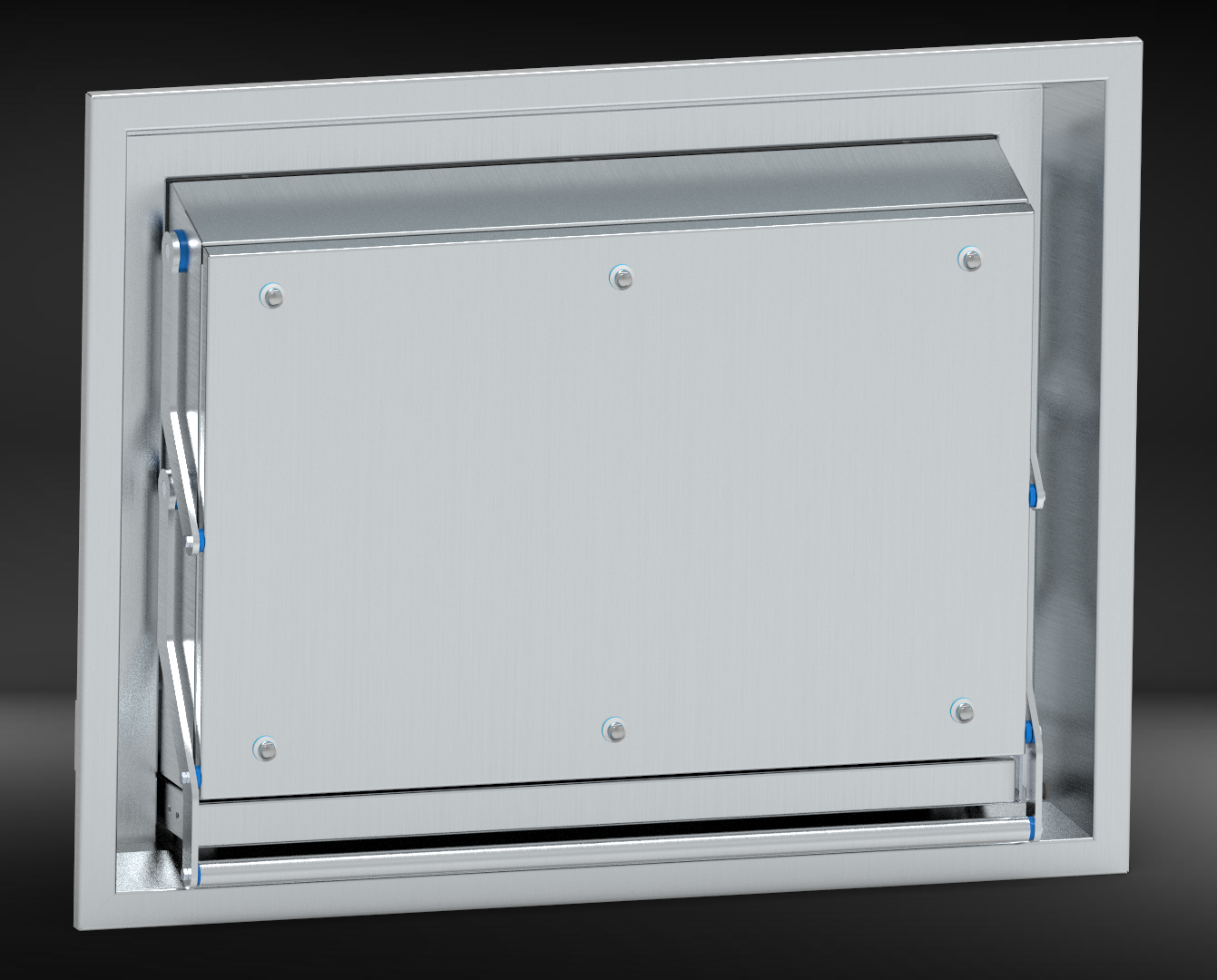 Martinox WallDesk – hygienischer Einbauschrank mit integriertem Arbeitsplatz aus Edelstahl