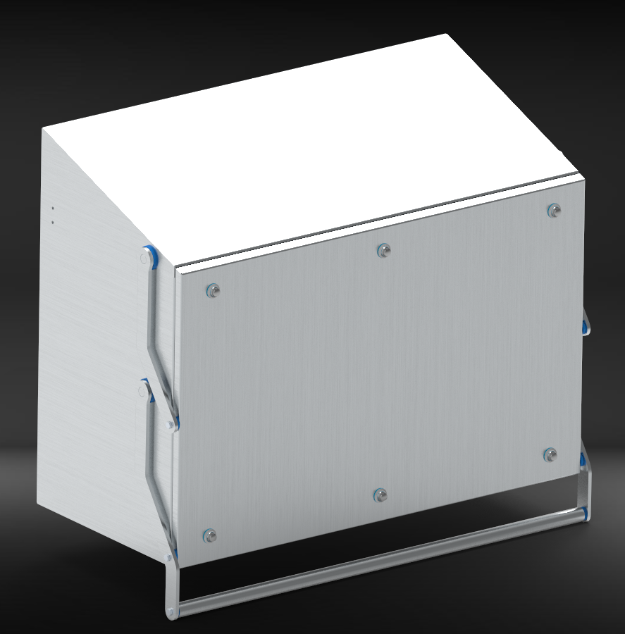 WallFit – maßgeschneiderter Edelstahlschrank mit Hebetür und IP66-Schutz