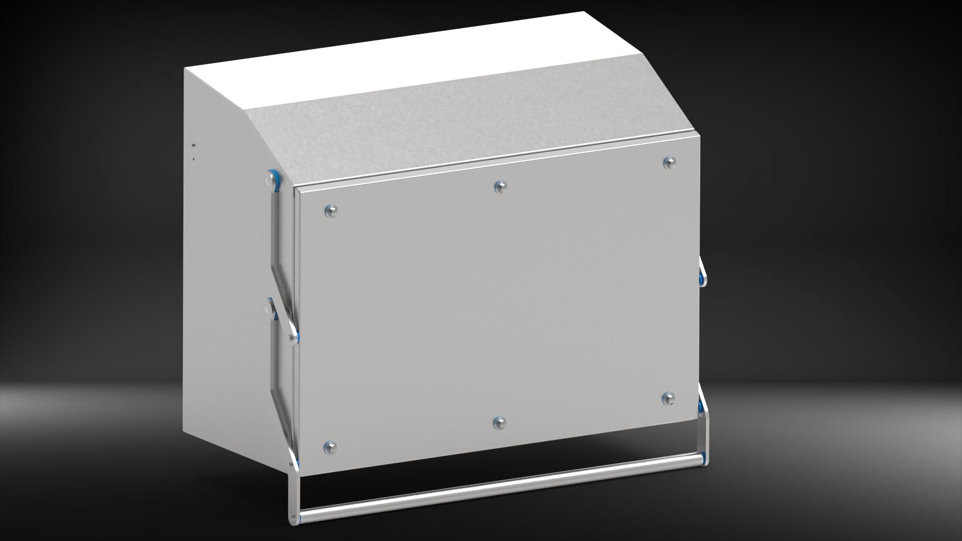 WallFit – Edelstahl-Wandgehäuse mit Hubtür für Displays und Scanner