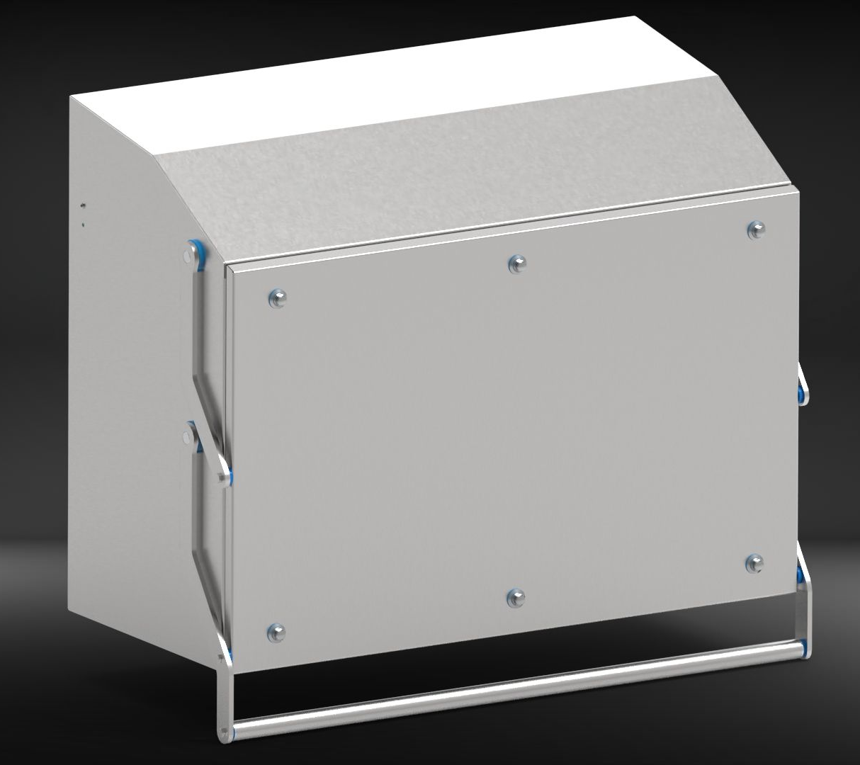 WallFit – Edelstahl-Wandgehäuse mit Hubtür für Scanner & Elektronik