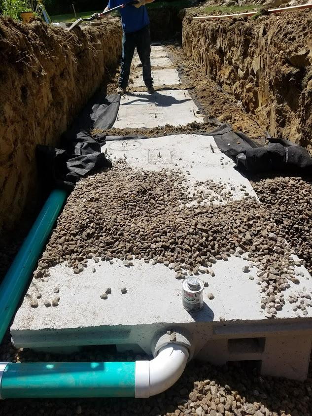 Concrete Septic Tank At Construction Site — Saunderstown, RI — Briggs Septic, Inc.