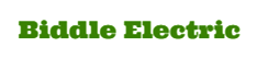 Biddle Electric, green text on white background.