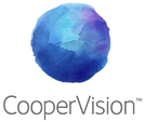 CooperVision logo featuring a blue watercolor-style circle above the brand name in grey text.