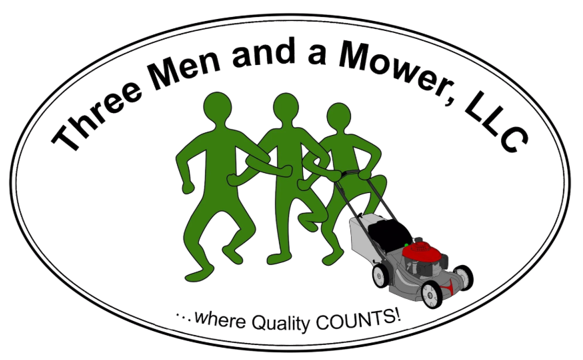 Logo: three green figures and a lawnmower, the words 