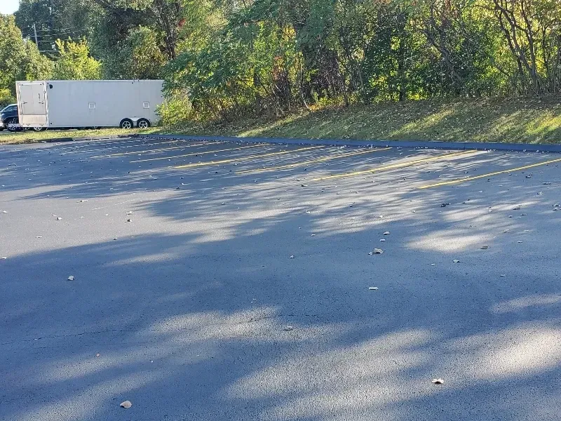 DJs Paving asphalt paving and sealcoating commercial parking lot in Canton, MI.