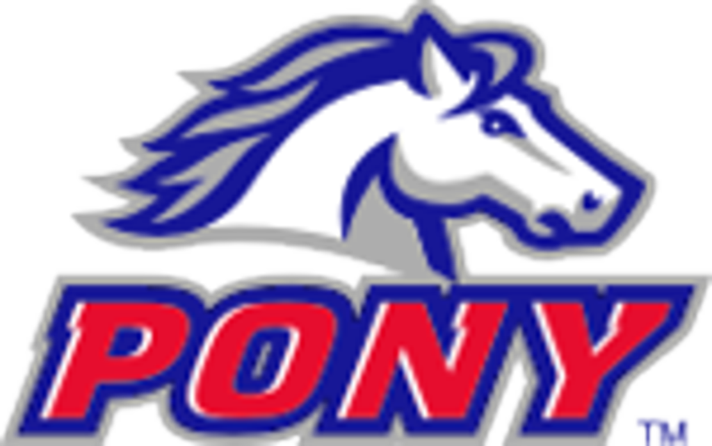 Blue and red PONY logo with a stylized white horse head above the word “PONY”