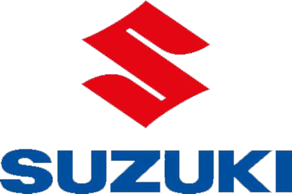 Auf weißem Hintergrund ist ein Suzuki-Logo zu sehen
