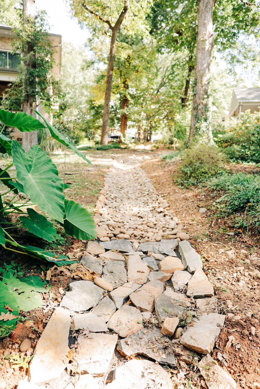 River Rock drainage detail.