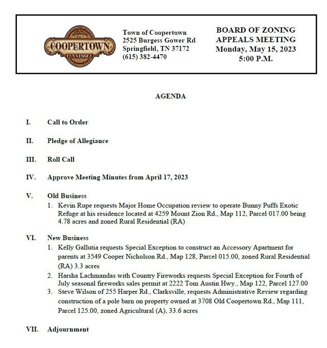 2000-11-01 Building Code Board Of Appeals Regular Agenda