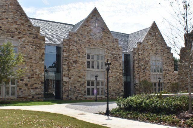 Stonework — Rhodes College Entrance in Bartlett, TN