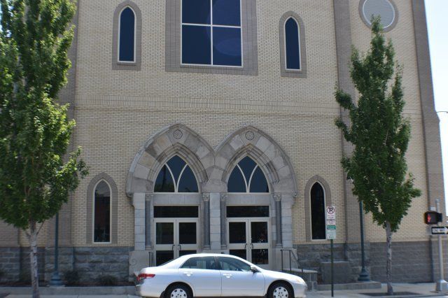Block Stone — Closer View of First United Methodist Church in Bartlett, TN