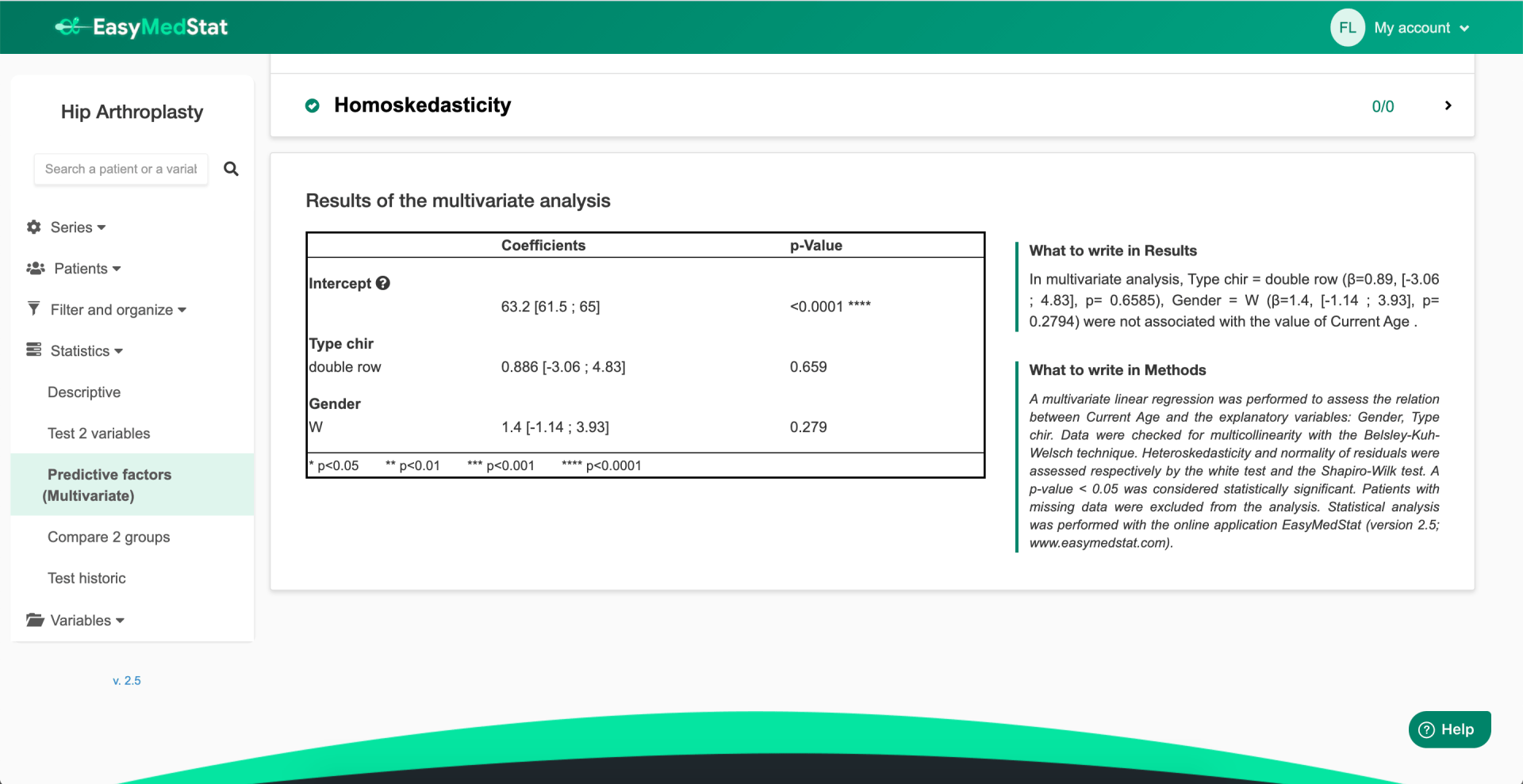 Easily conduct Automated Multivariate Analysis on EasyMedStat