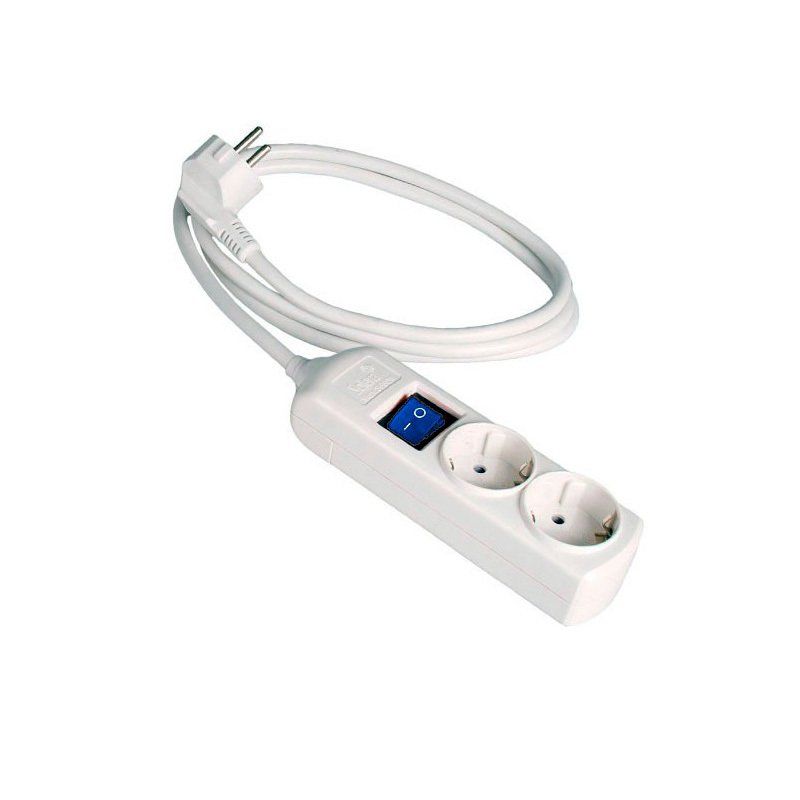 Base de 2 tomas con T.T. e interruptor de 1,5 Mts