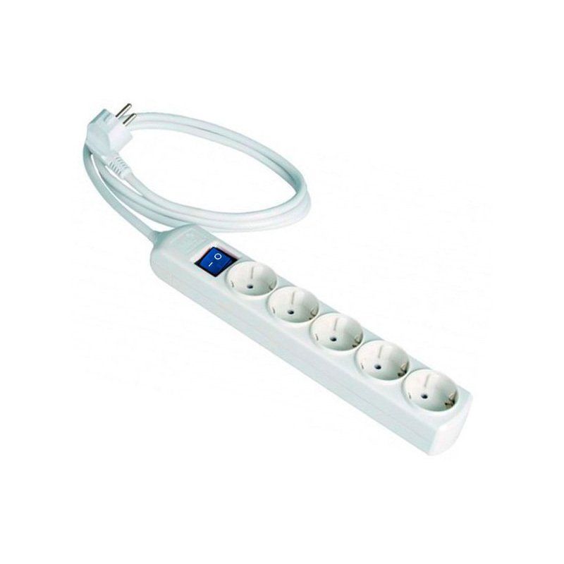 Base de 5 tomas con T.T. e interruptor de 1,5 Mts