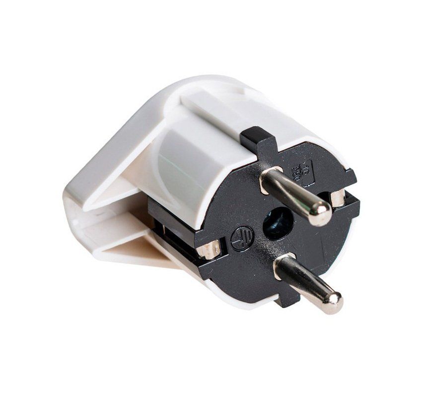 Clavija con T.T. de 16 Amp. con salida lateral