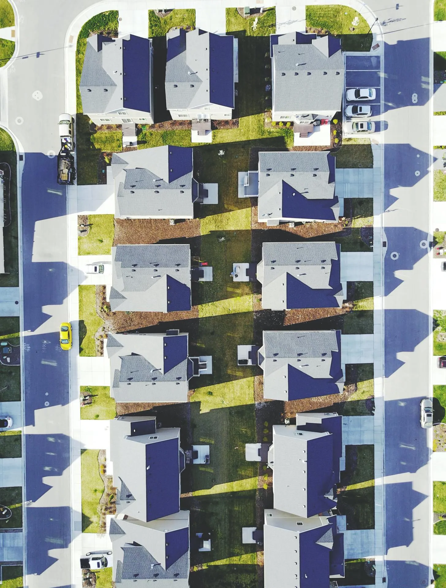 Aerial view of neighborhood