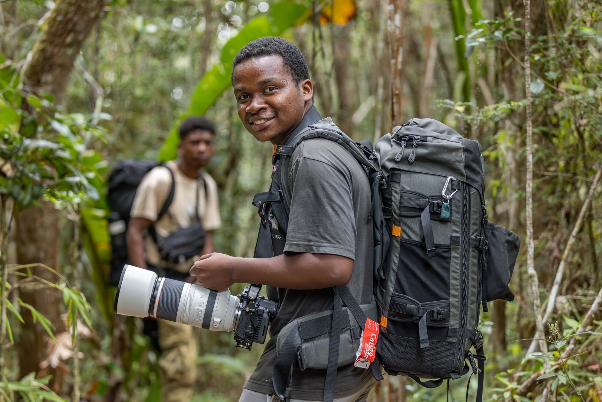 Herizo Randrianandrasana prepares to photograph indri lemurs!