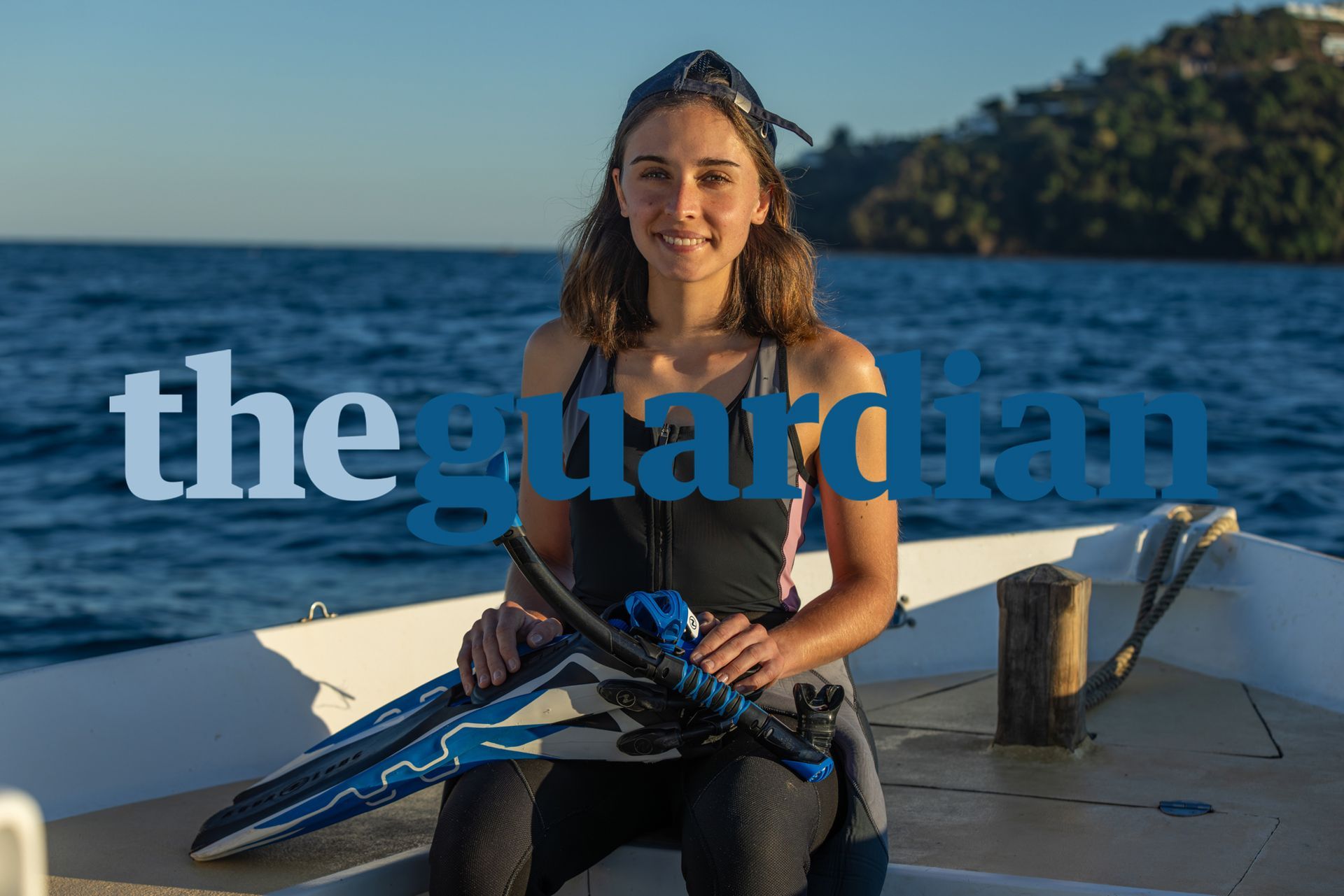 Jessica Pita prepares to go diving in Nosy Be, Madagascar