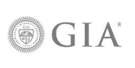 The gia logo is black and white and has a shield on it.