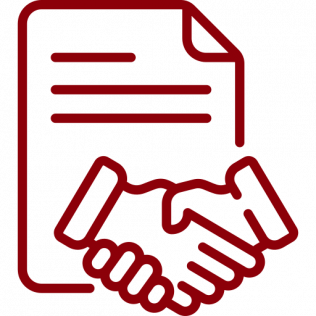 handshake and paper icon
