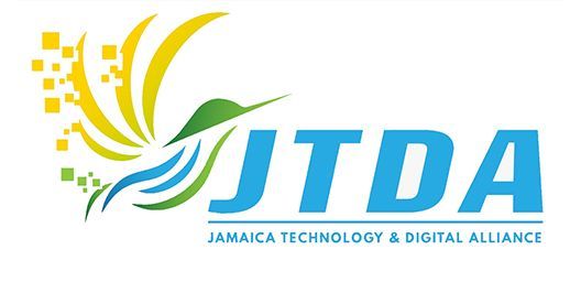 JTDA logo: hummingbird with abstract design, text