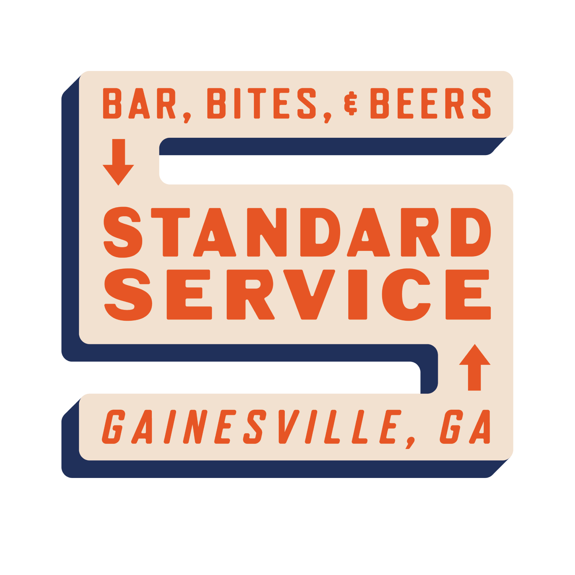 A logo for a bar , bites , and beers in gainesville , ga.