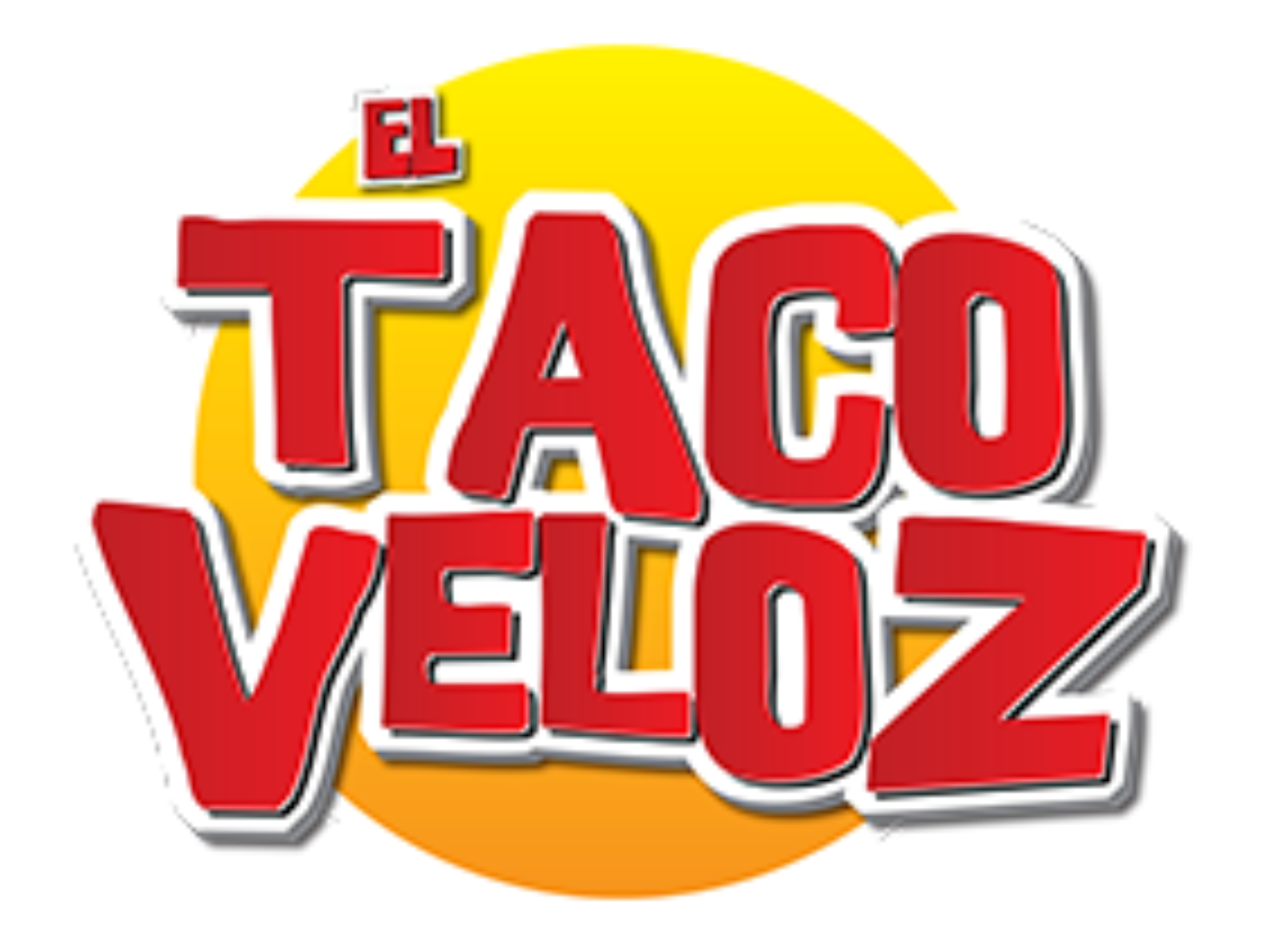 A red and yellow logo for el taco veloz