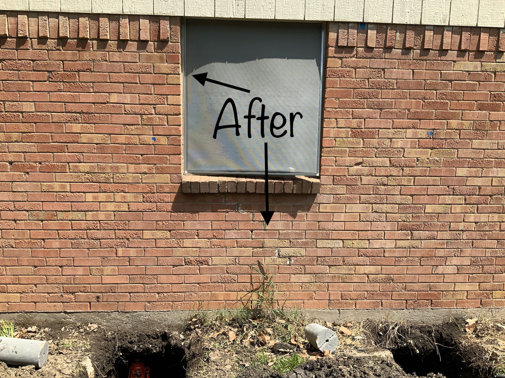 a brick wall with the word after written on it