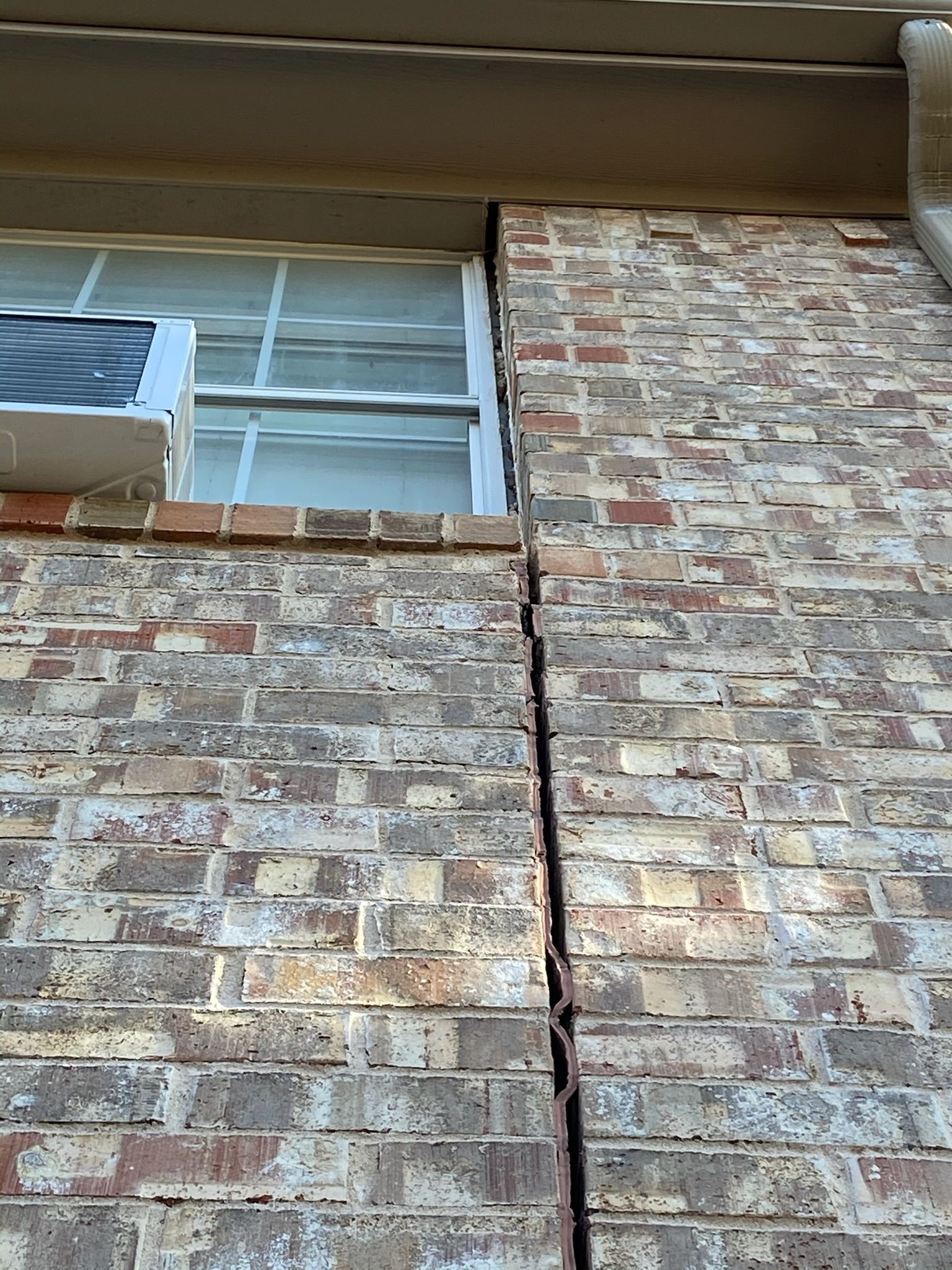 brick wall with crack