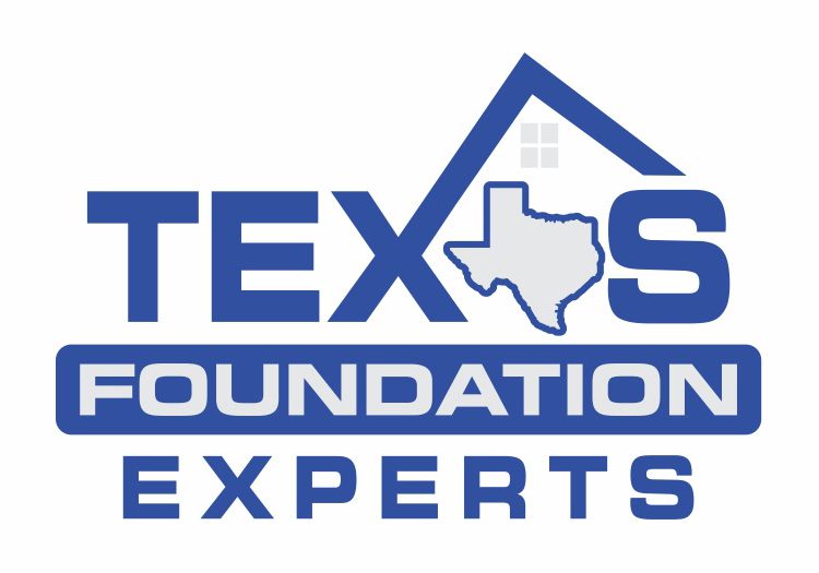 a blue and white logo for texas foundation experts