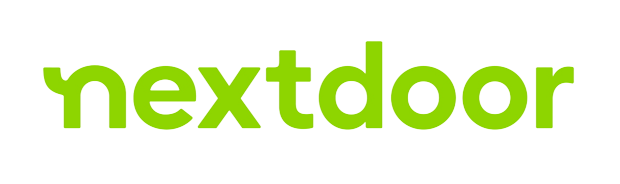 A green nextdoor logo on a white background