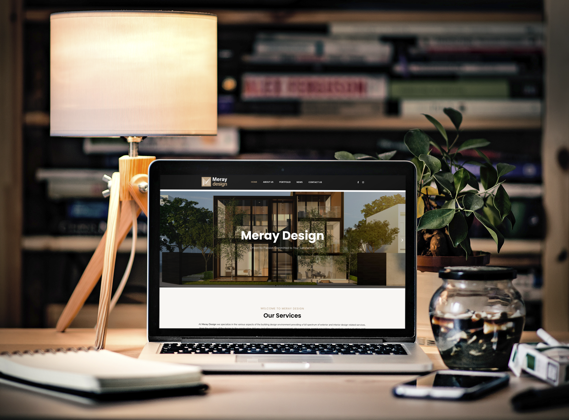 Meray Design website designed by Knobin Digital