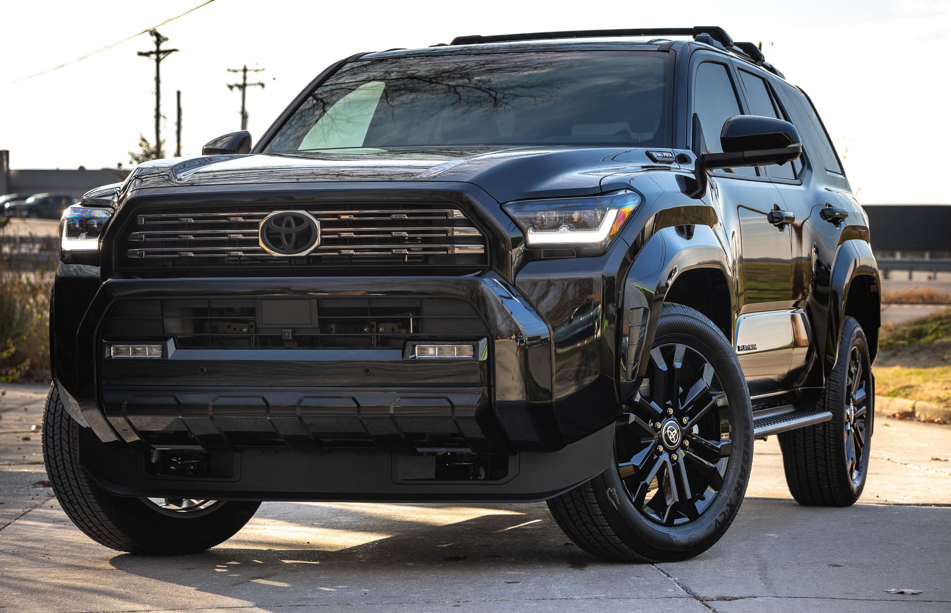 Black Toyota 4Runner SUV parked outdoors.