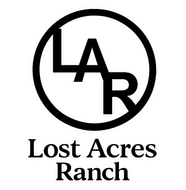 Black circular logo containing the letters "LAR" above the text "Lost Acres Ranch".