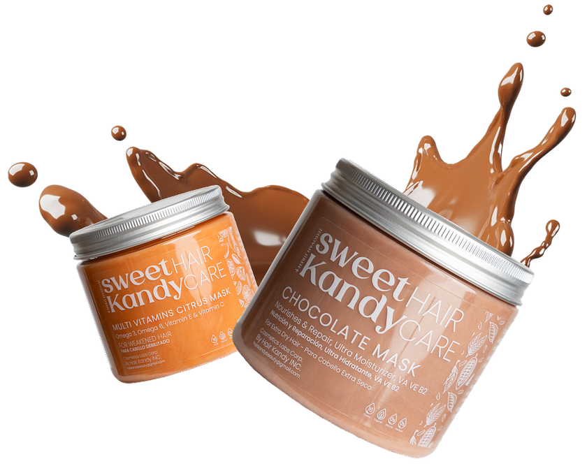 Two jars of chocolate mask with chocolate splashing out of them.