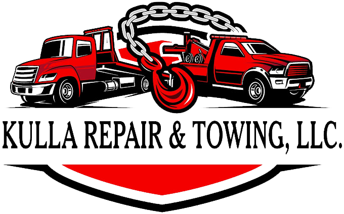 A logo for kulla repair and towing , llc.