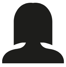 A black silhouette icon representing a person with a short, bob-style haircut.