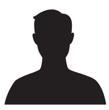 Solid black silhouette of a person’s head and shoulders.